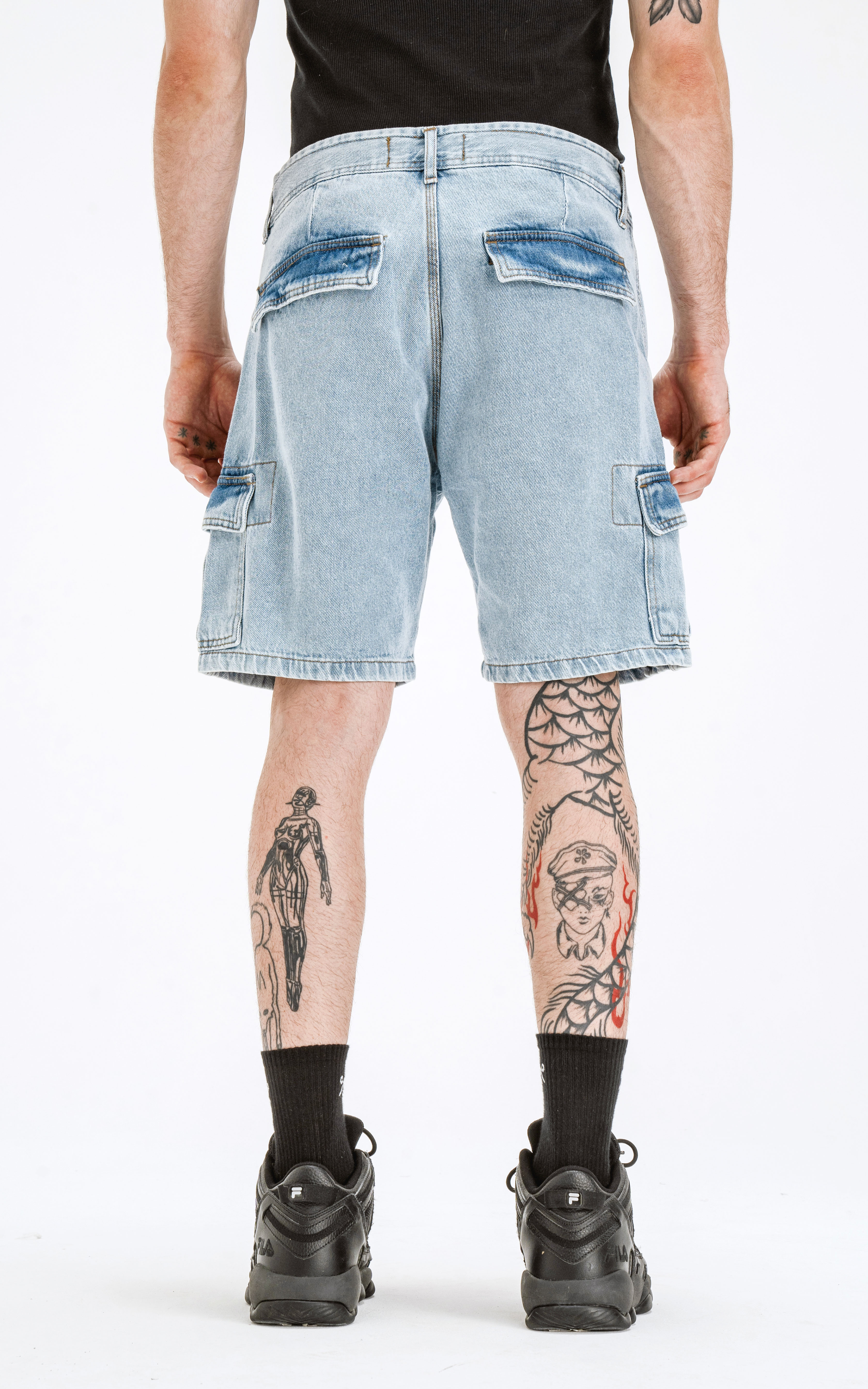 Bermuda Cargo Denim [ Celeste ]