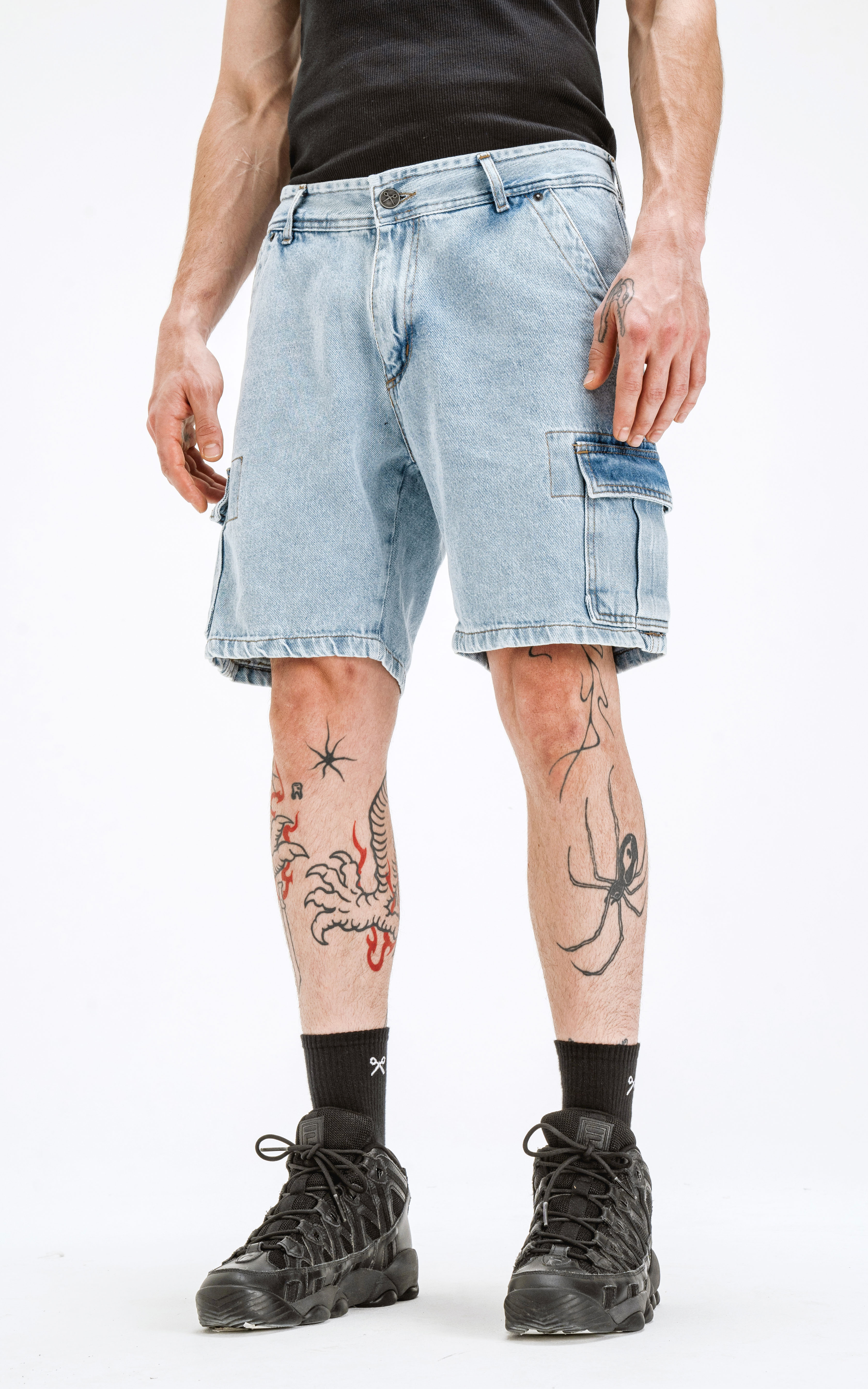 Bermuda Cargo Denim [ Celeste ]