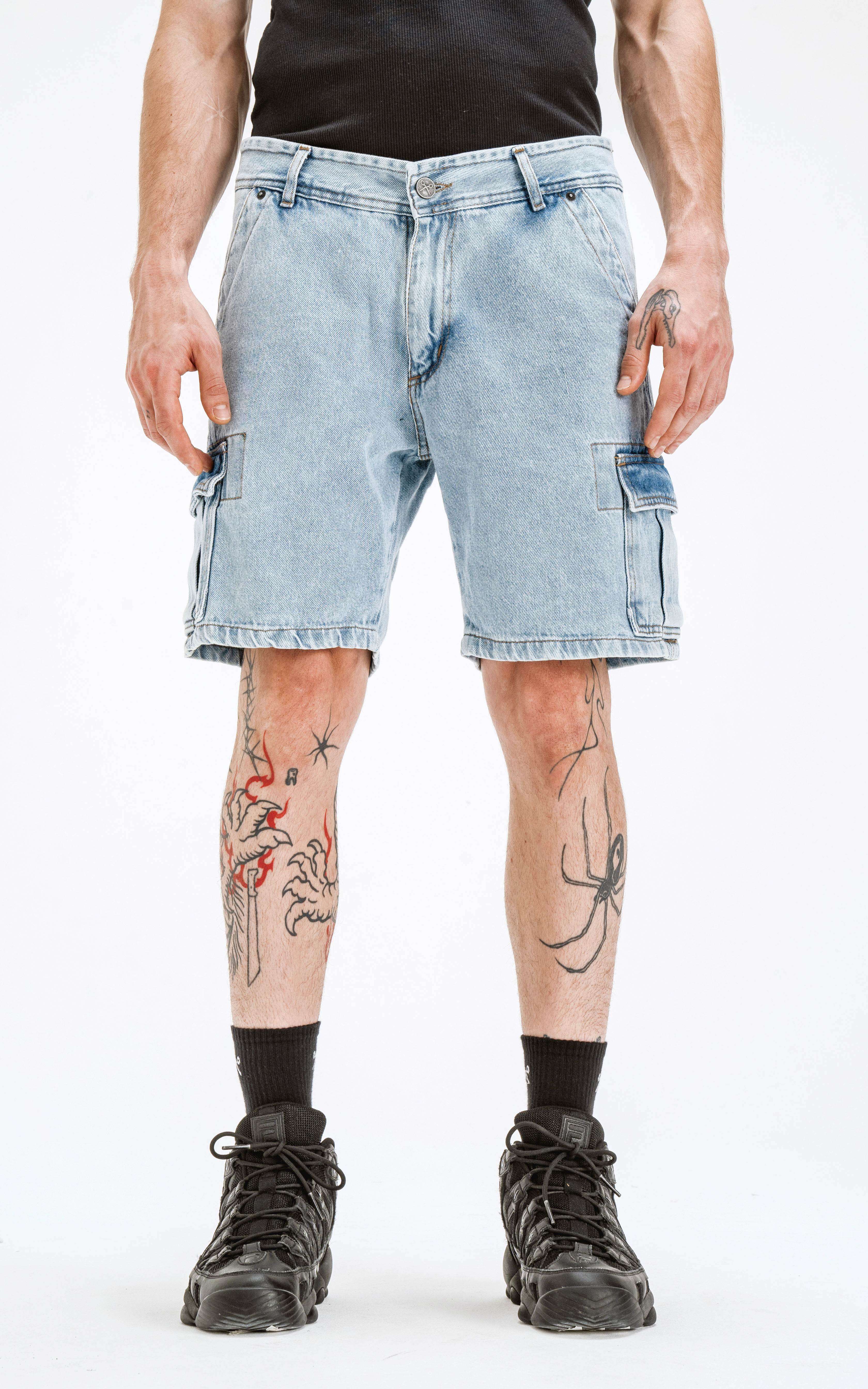 Bermuda Cargo Denim [ Celeste ]