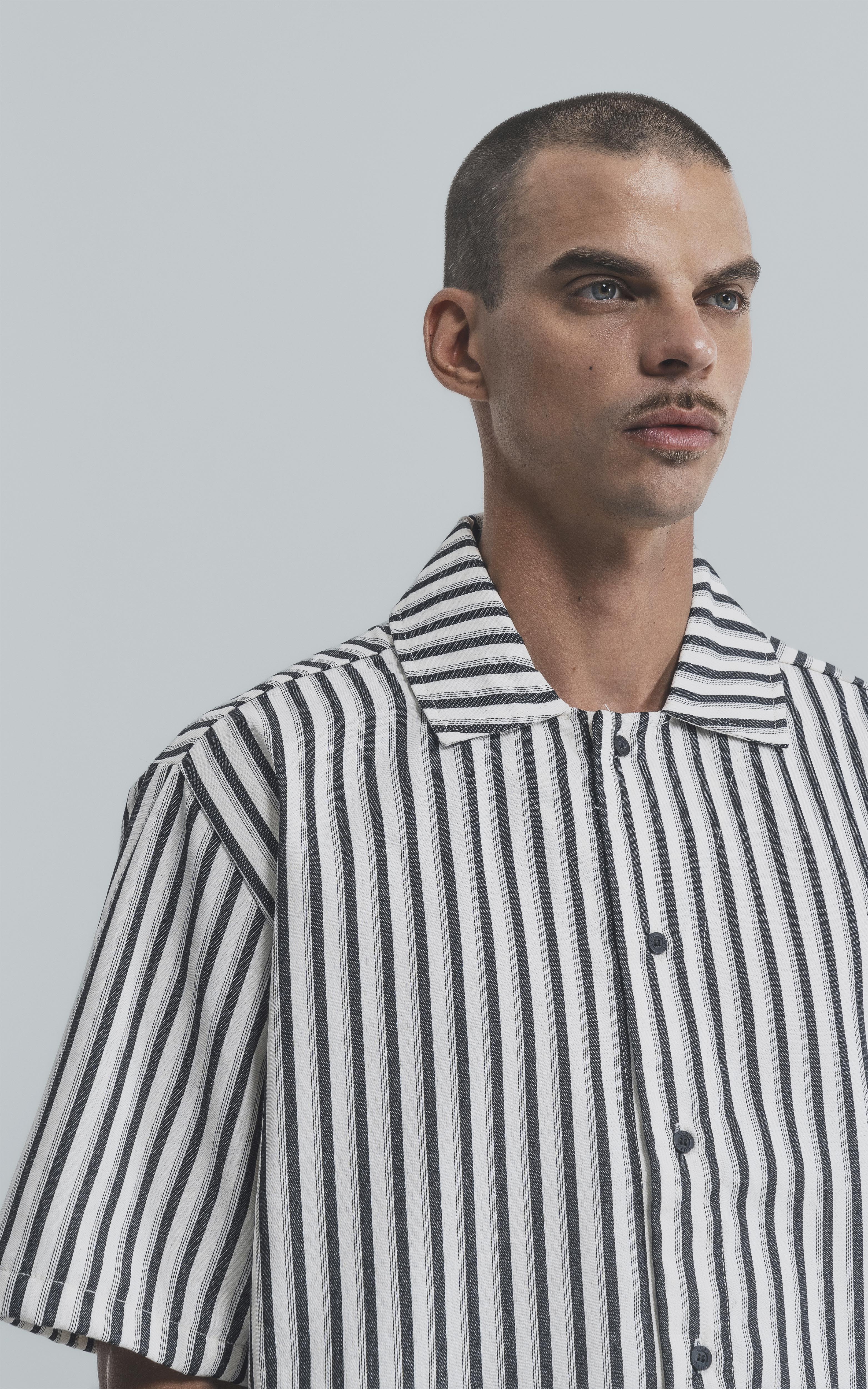 Camisa Hoffman [ Negro - Blanco ]