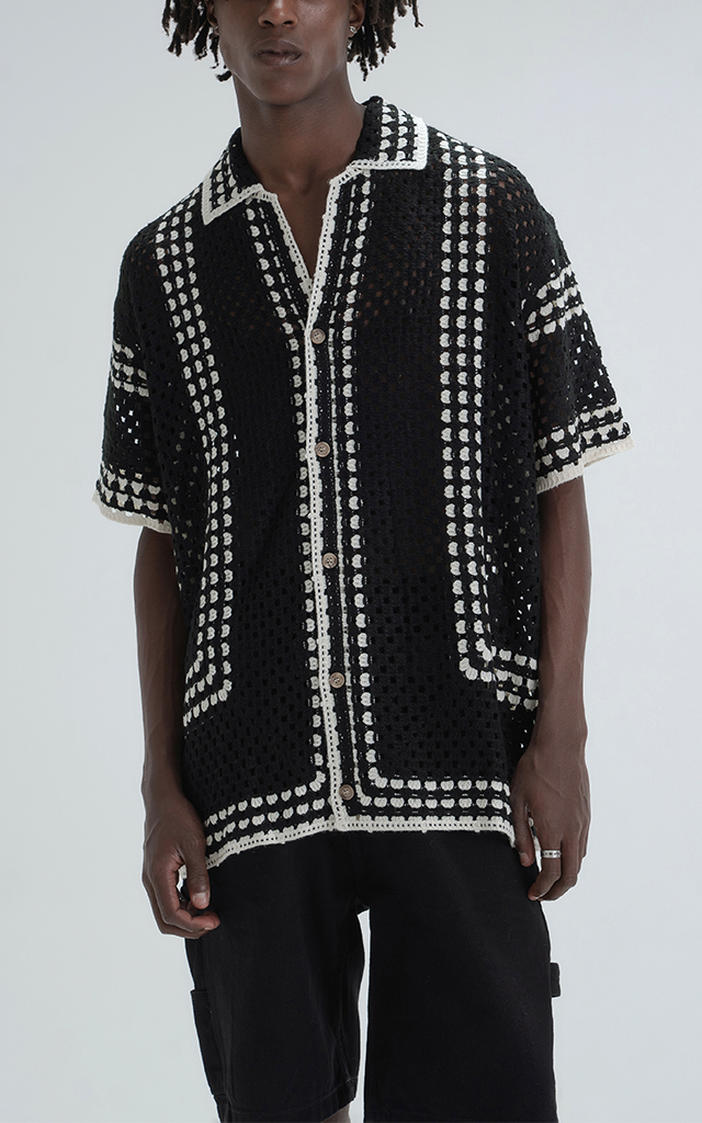 Camisa Tejida Halo [ Negro ]