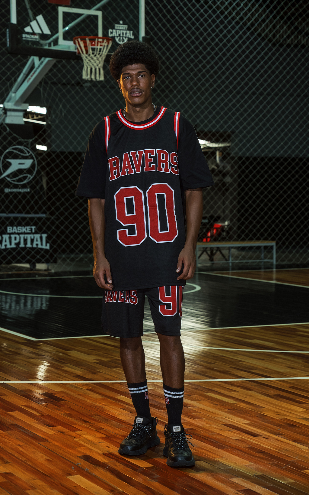 Sudadera Ravers Nba [ Negro / Rojo ]