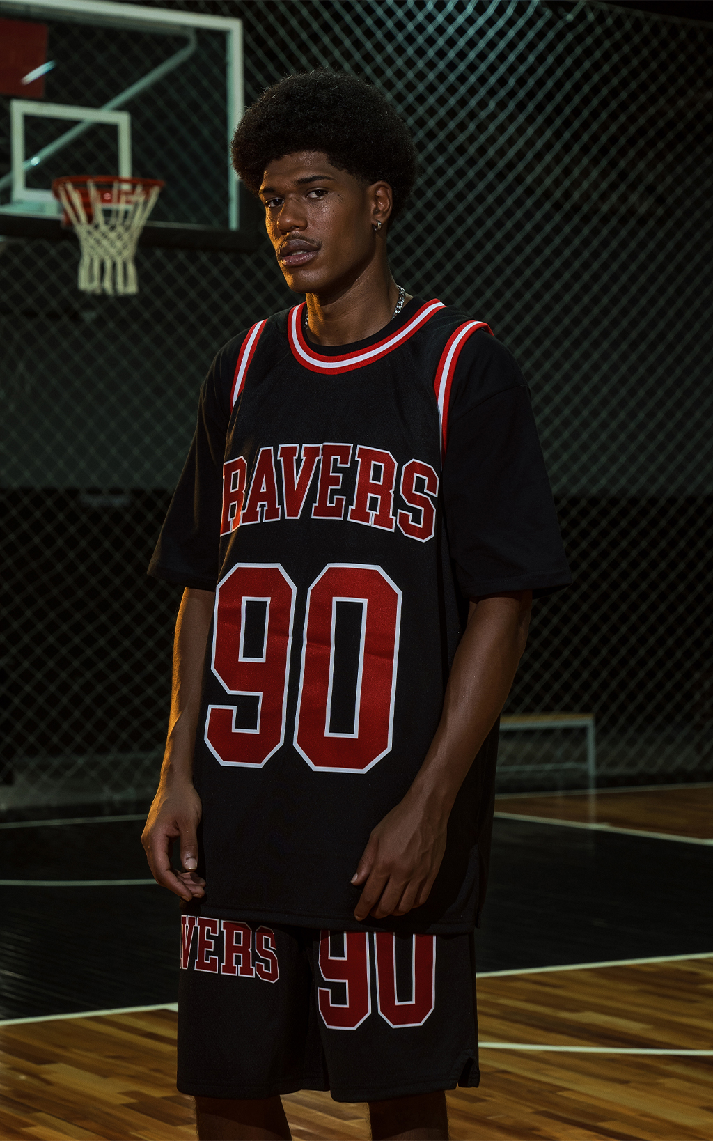 Sudadera Ravers Nba [ Negro / Rojo ]
