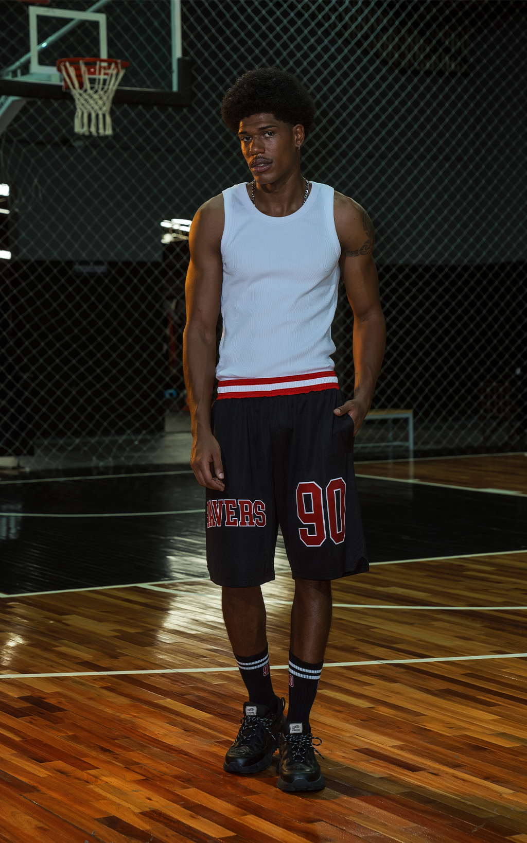 Bermuda Ravers Nba [ Negro / Rojo ]