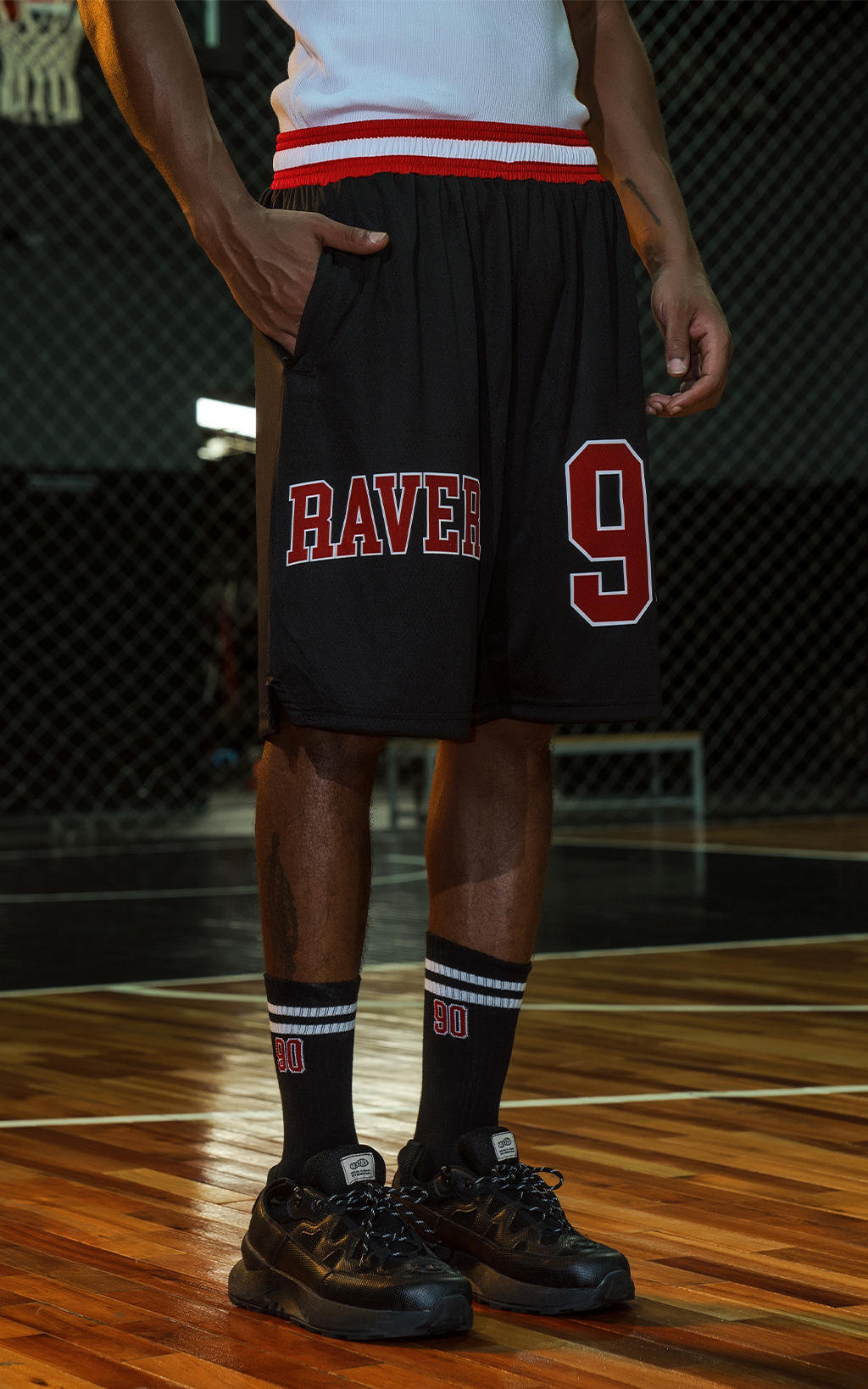 Bermuda Ravers Nba [ Negro / Rojo ]